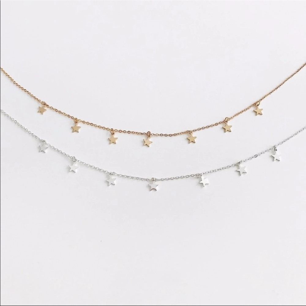 Minimalist boho choker star necklace gold vscogirl - Picture 2 of 2
